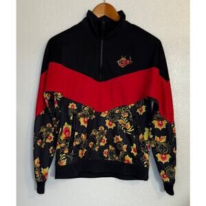 Floral Black and Red Women's Top